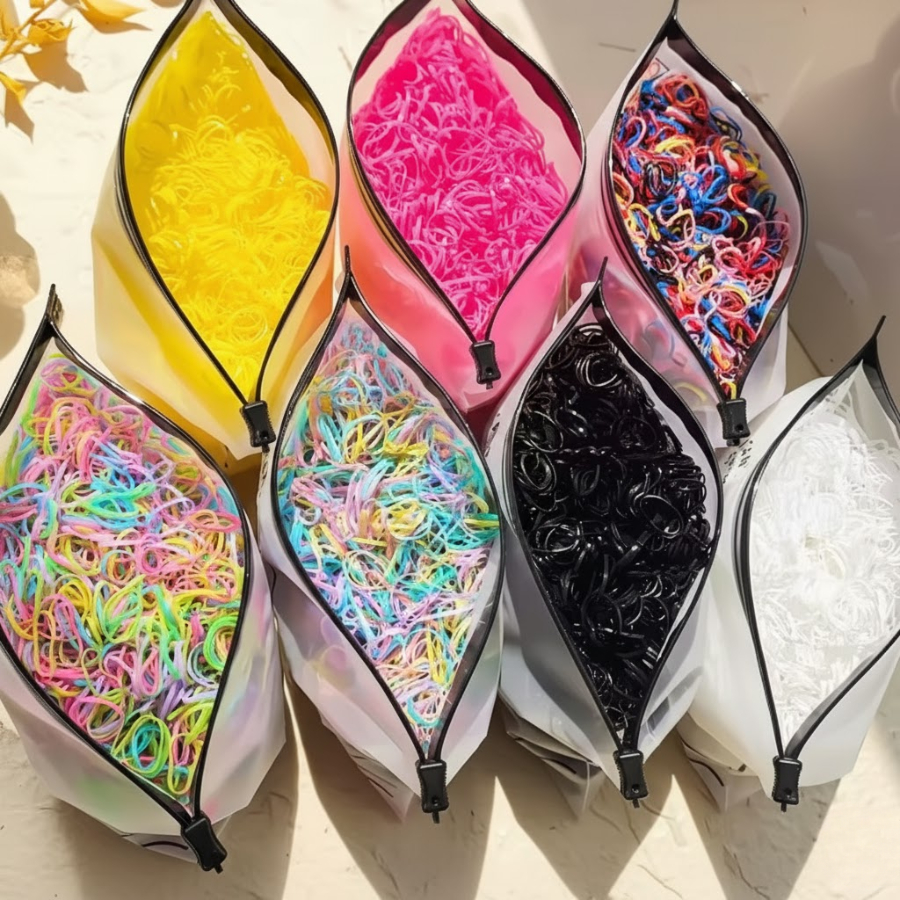 1000/ 2000 Pcs/ Pack Acessórios Para Porta Rabos De Cavalo De Borracha Meninas Elásticas Descartáveis Coloridas