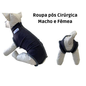 Macacão castração roupa pós cirúrgica cachorro macho ou fêmea em Oferta na Shopee