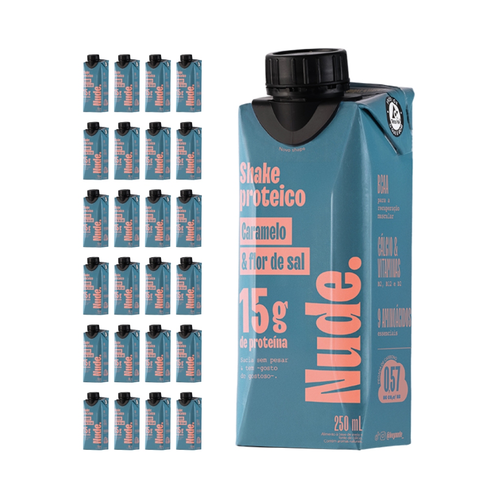 Nude Shake Proteico Caramelo & Flor de Sal 250ml -Pack 24x