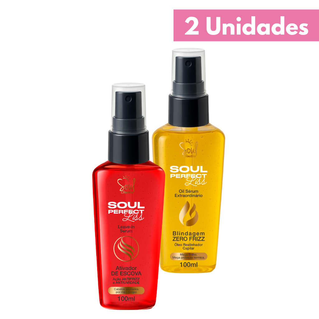 Kit 2 Óleos Serum Perfect Liss Extraordinário e Leave-In 100ml Soul Cosméticos em Oferta na Shopee