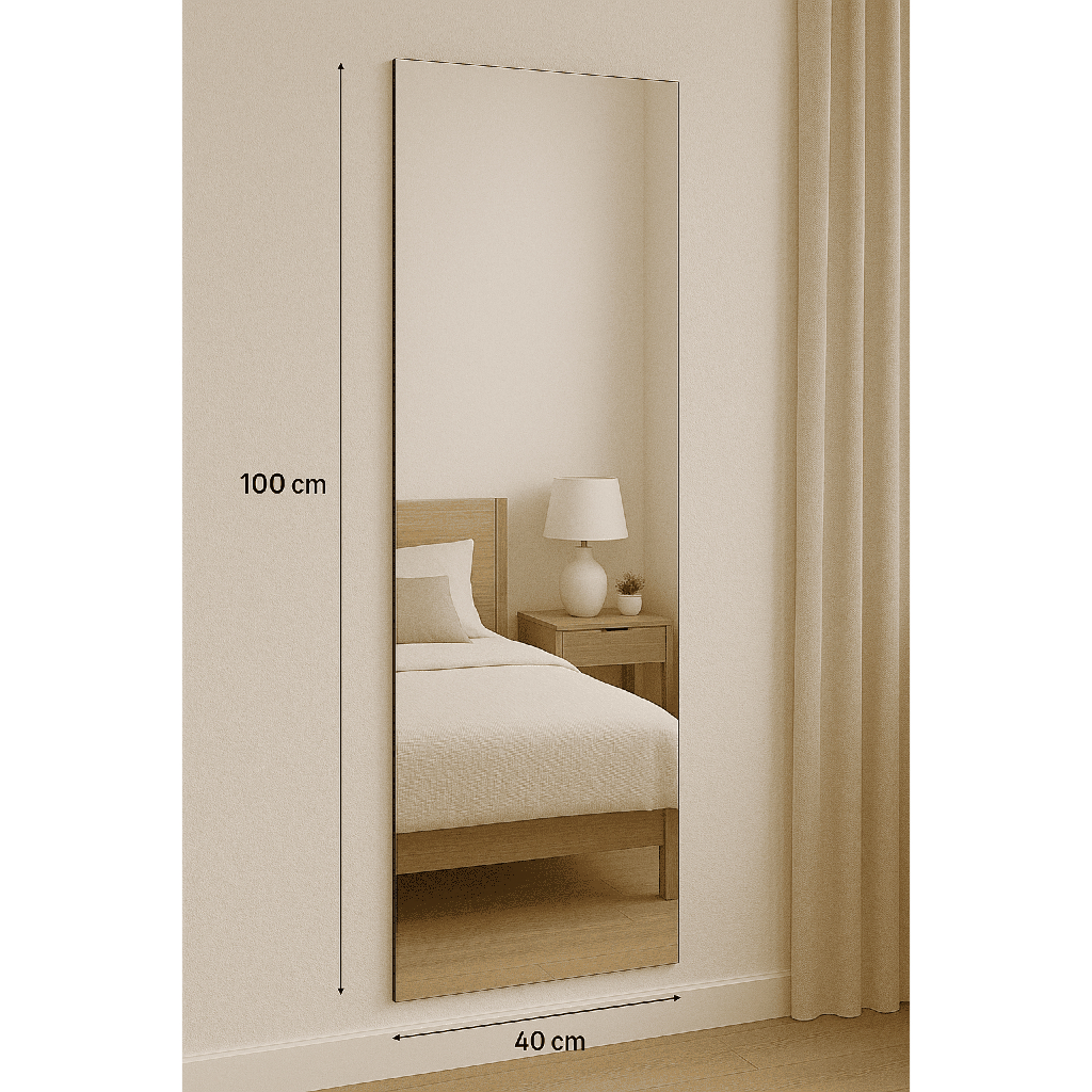 Espelho Corpo Inteiro 100x40cm Lapidado Decorativo Moderno