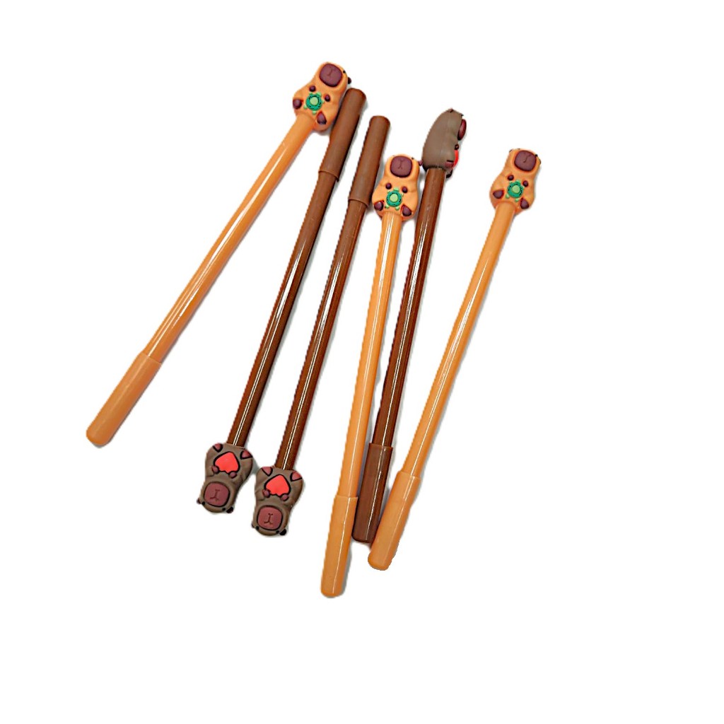Kit 7/8/9/10/11/12 Canetas Gel Ponta Fina 0.5mm Capivara Fofa | Papelaria Criativa | Laranja Marrom em Oferta na Shopee