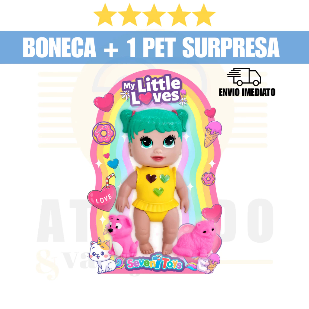 Boneca Coleção My Loves Forever Pet 2 Animais- Seven Toys em Oferta na Shopee