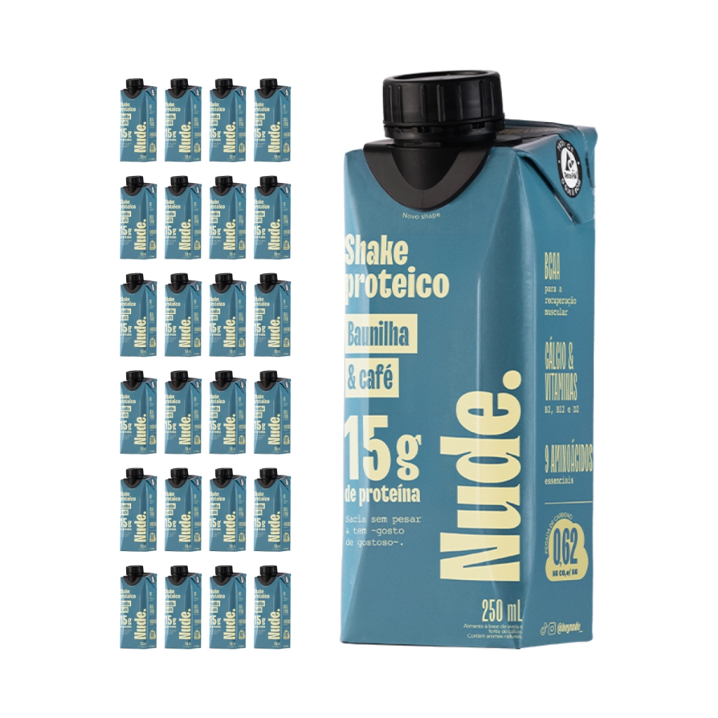 Nude Shake Proteico de Aveia Baunilha e Café 250ml - Pack  24x em Oferta na Shopee
