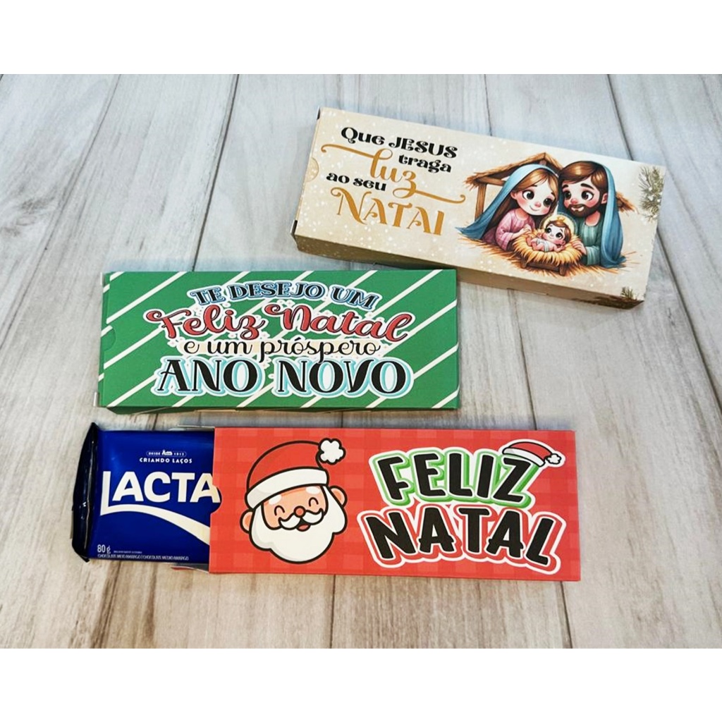 60 Caixas Capa Porta Barra de Chocolate 80g Chocolate Barra 80g de Mercado Feliz natal Boas Festas