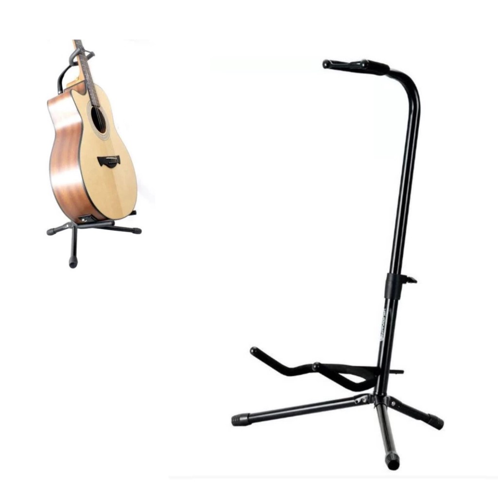 Suporte de Chão Profissional – Braço Dobrável, Transporte Fácil – Alumínio e Aço – Violão, Guitarra, Baixo