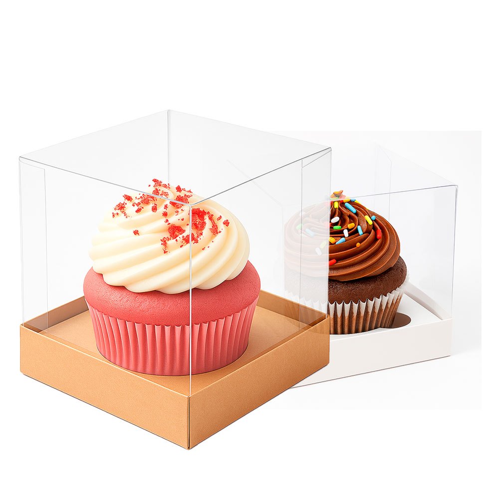 Caixa para Cupcake de acetato embalagem individual doces delivery plastica bolinhos forma kit