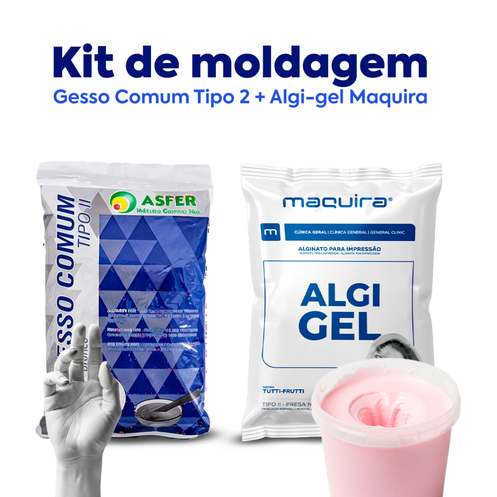 Kit de Moldagem pés e mãos de Bebê - Alginato + Gesso Branco Especial para Moldagens Odontologia - ENVIO RÁPIDO em Oferta na Shopee
