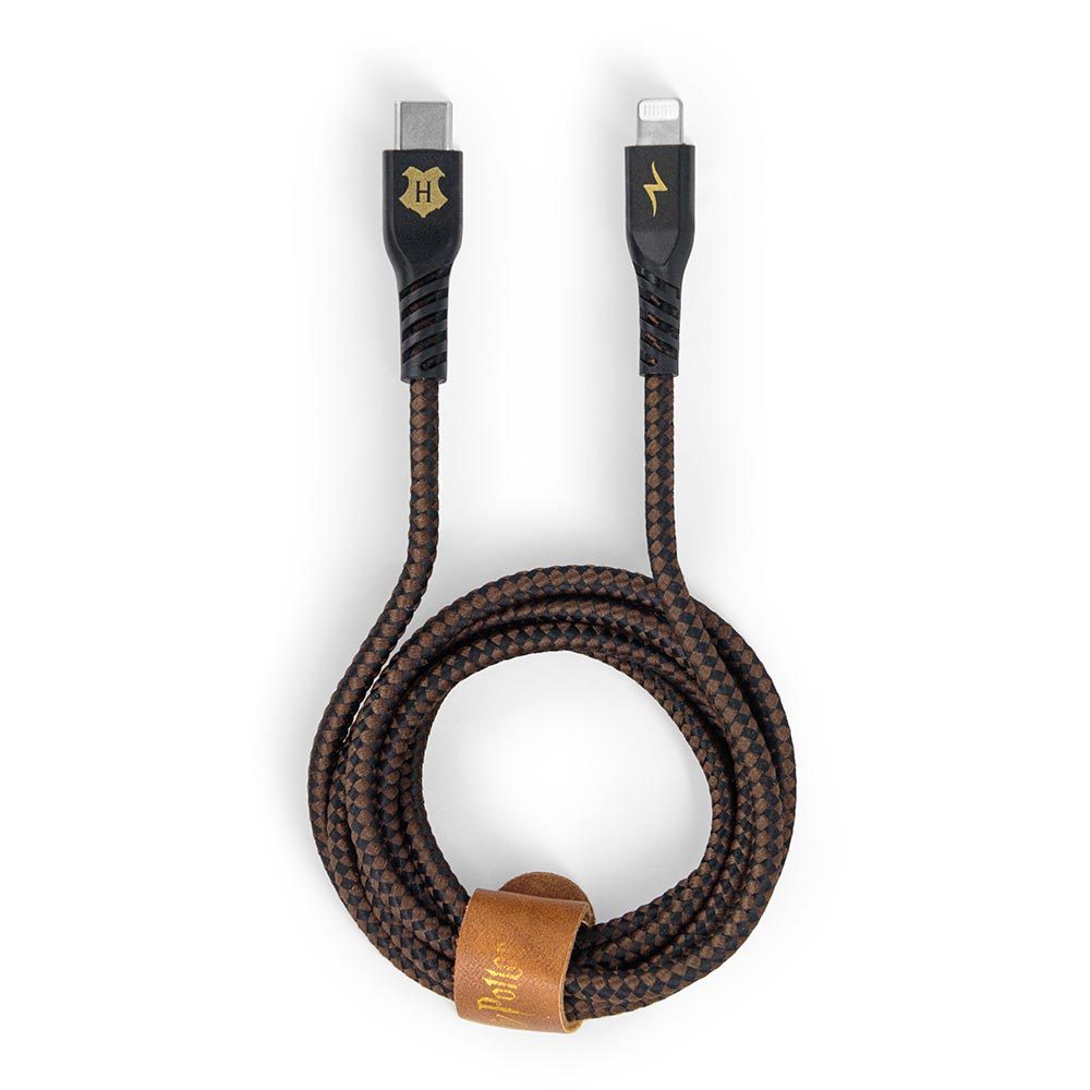 Cabo MFi Lightning para USB-C Preto | Hogwarts Harry Potter em Oferta na Shopee