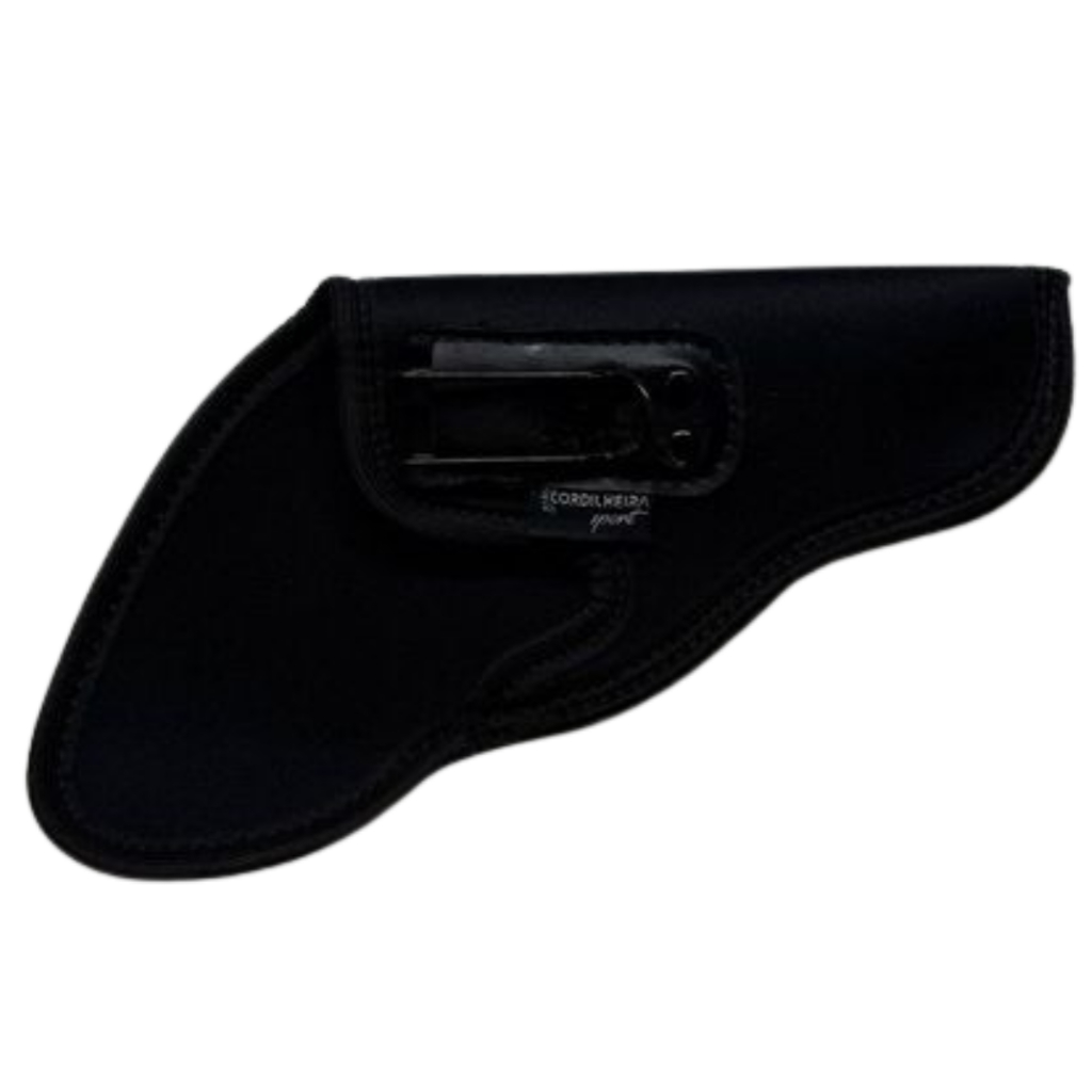 Coldre Revólver Neoprene 3 Polegadas (6 Tiros)  com Aba e Gancho Destro | Preto em Oferta na Shopee