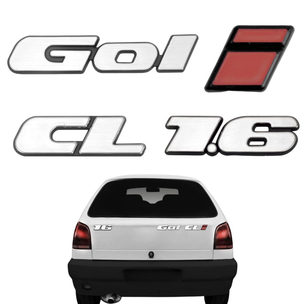 Kit Emblema Volkswagen Gol CLI 1.6 1995 a 2005 4 Peças