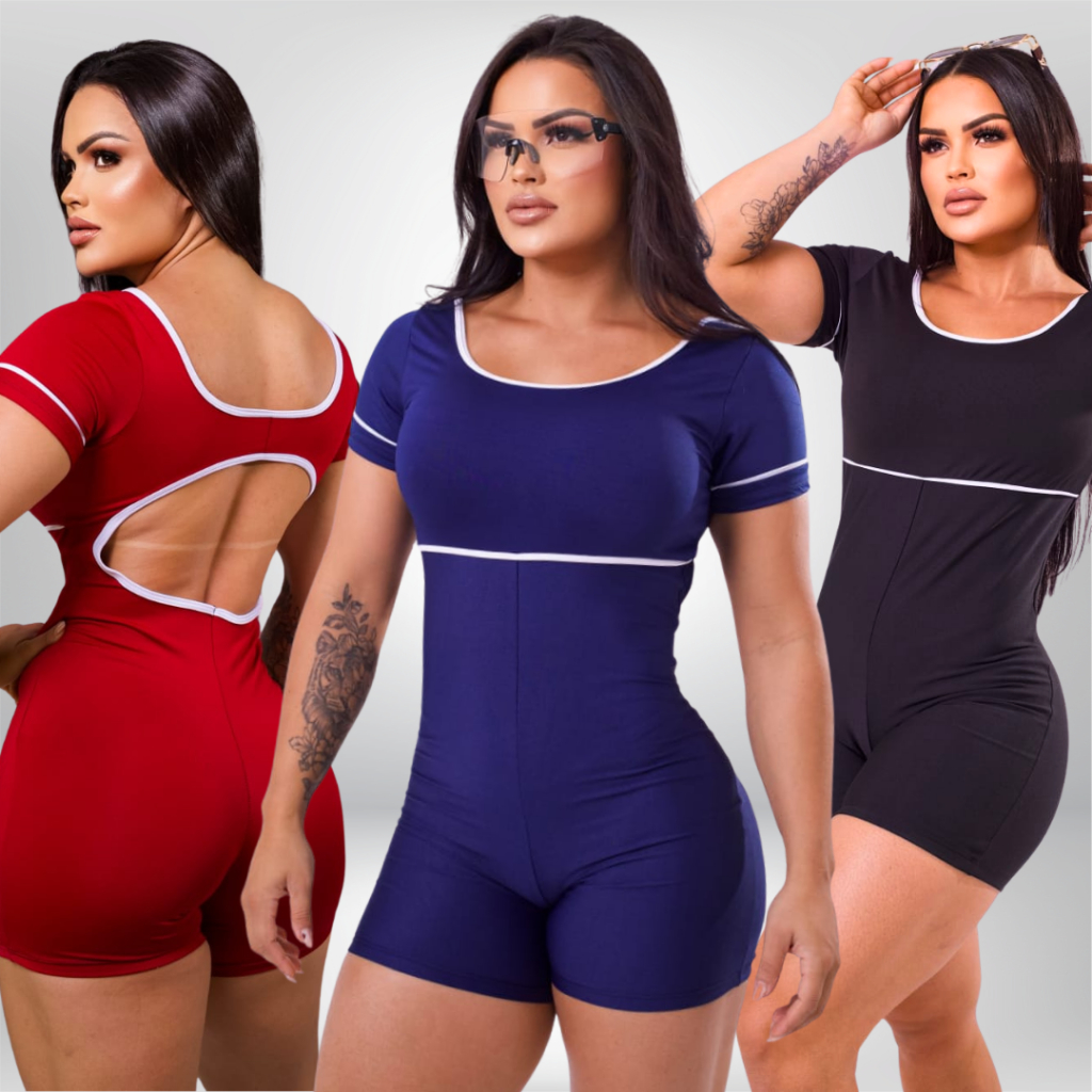 Macaquinho Macacão Fitness Academia Fitness Roupa de academia Treino