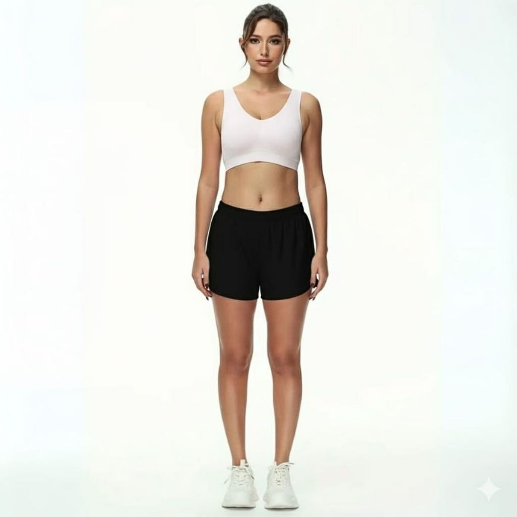 Short Feminino Fitness Tactel Cintura Alta Leve Confortável Secagem Rápida Ideal Para Academia Corrida Caminhada Treino