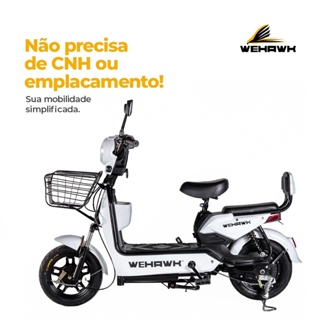 Bicicleta Scooter Elétrica 500W Bike WeHawk WX-03 Basket – Bateria 48V 12Ah Removível Autopropelido em Oferta na Shopee