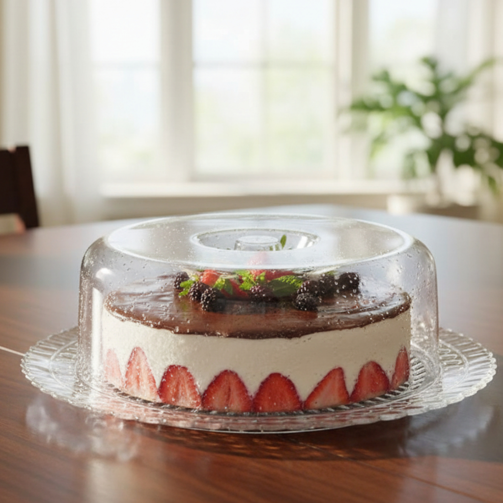 Boleira Vidro Tampa Acrílica Bari Gourmet Doces Bolos Sobremesas Cozinha Casa Ruvolo em Oferta na Shopee