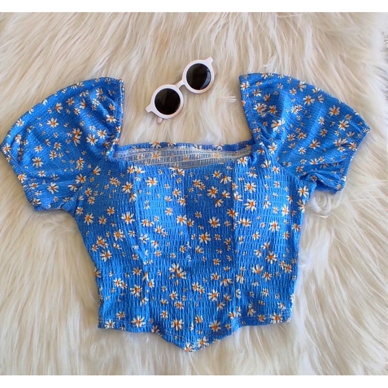 Cropped Feminino blusa Blusinha Biquinho Corset Floral florado com bojo  Romântica Moda Gringa Blogueira Tendência Verão