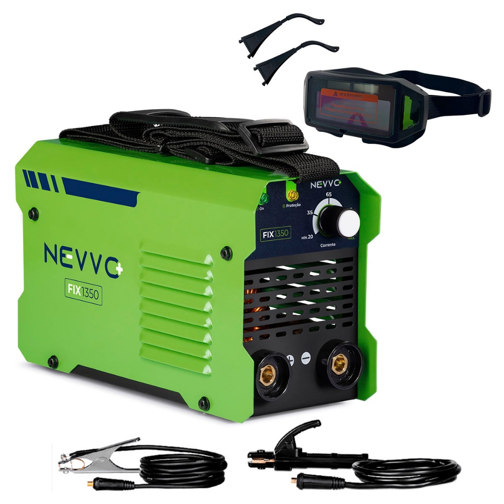 Máquina Inversora De Solda Fix1350 220v 105A + Óculos de Solda Com Escurecimento Automático Nevvo