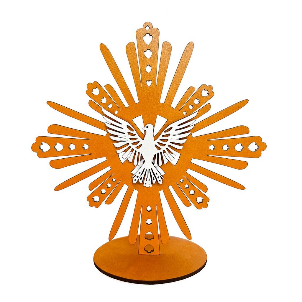 Divino Espírito Santo de Mesa em MDF Artesanal | Escultura Religiosa Decorativa | Decoração de Altar e Sala