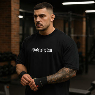 Camiseta Oversized Masculina Streetwear Algodão God's Plan CI em Oferta na Shopee