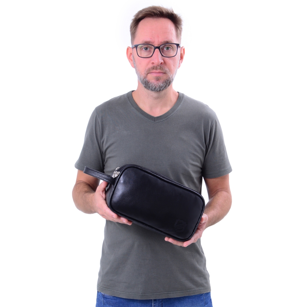 Necessaire de couro espaçosa Necessaire Masculina Necessaire Feminina Organizador de Maquiagem