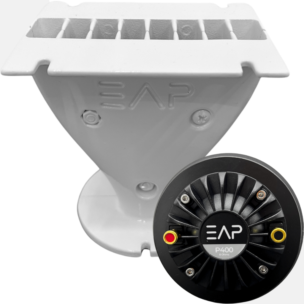 Kit Driver + Guia de Ondas Branco P400K 8 Ohms Som Trio