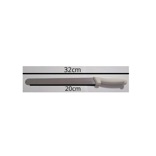 Faca Espatula Lisa Grande 20 Cm Lamina Com 32 Cm Total Bolos Cor Branco