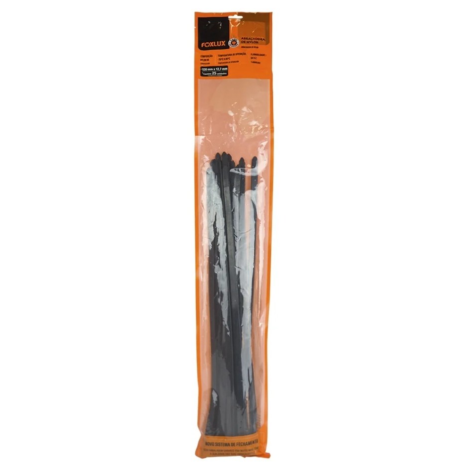 Abraçadeira Nylon Nove54 530mmx12,7mm Preto - Embalagem 25 Unidades