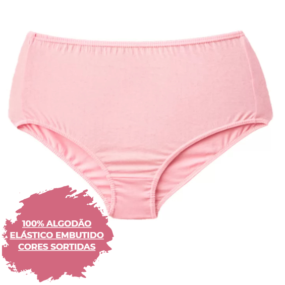 Calçola da Vovó lisa Estampada 100% Algodão Elástico Embutido Calçola barato plus size sortida  Cintura alta em Oferta na Shopee