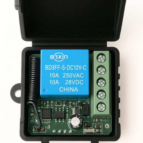 Receptor Relé Mini Módulo para Portão e Controle Remoto Portão/Garagem 433MHz DC 12V