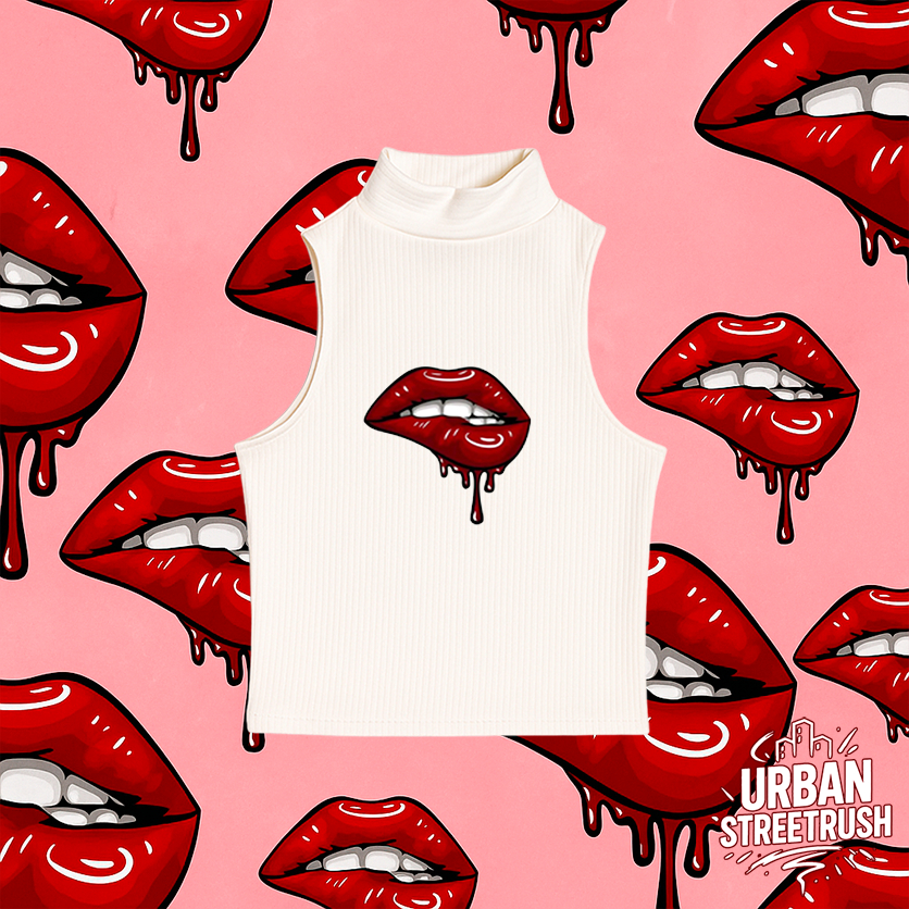 Cropped Gola Alta Canelado Regata Blusa Feminina RED MOUTH Moda Verão Blusinha Feminino Plus size P ao G1 em Oferta na Shopee