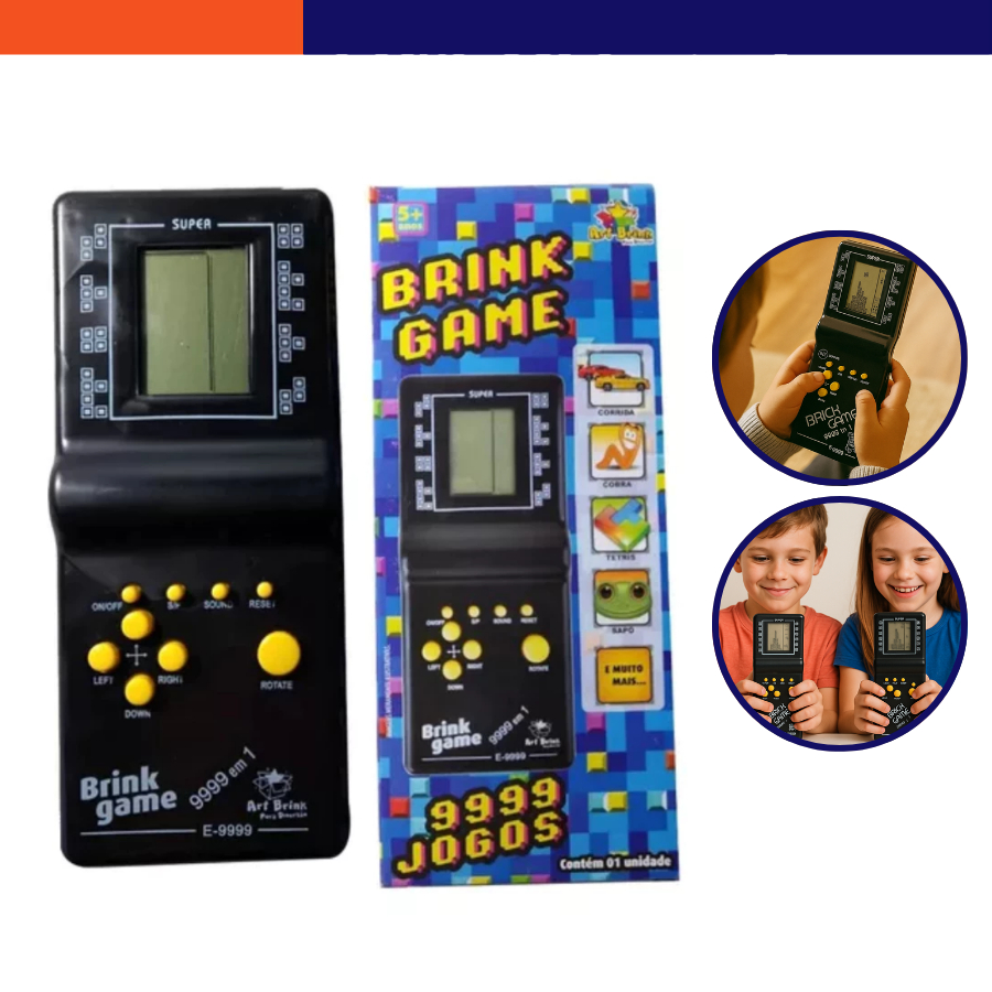 Mini Game Portátil Brink Games Retro 9999 Jogos - Mini Game Infantil de Bolsa
