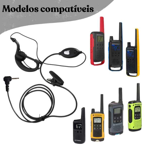 Fone de Ouvido Tipo G PTT Profissional Compatível com Rádios Motorola Talkabout