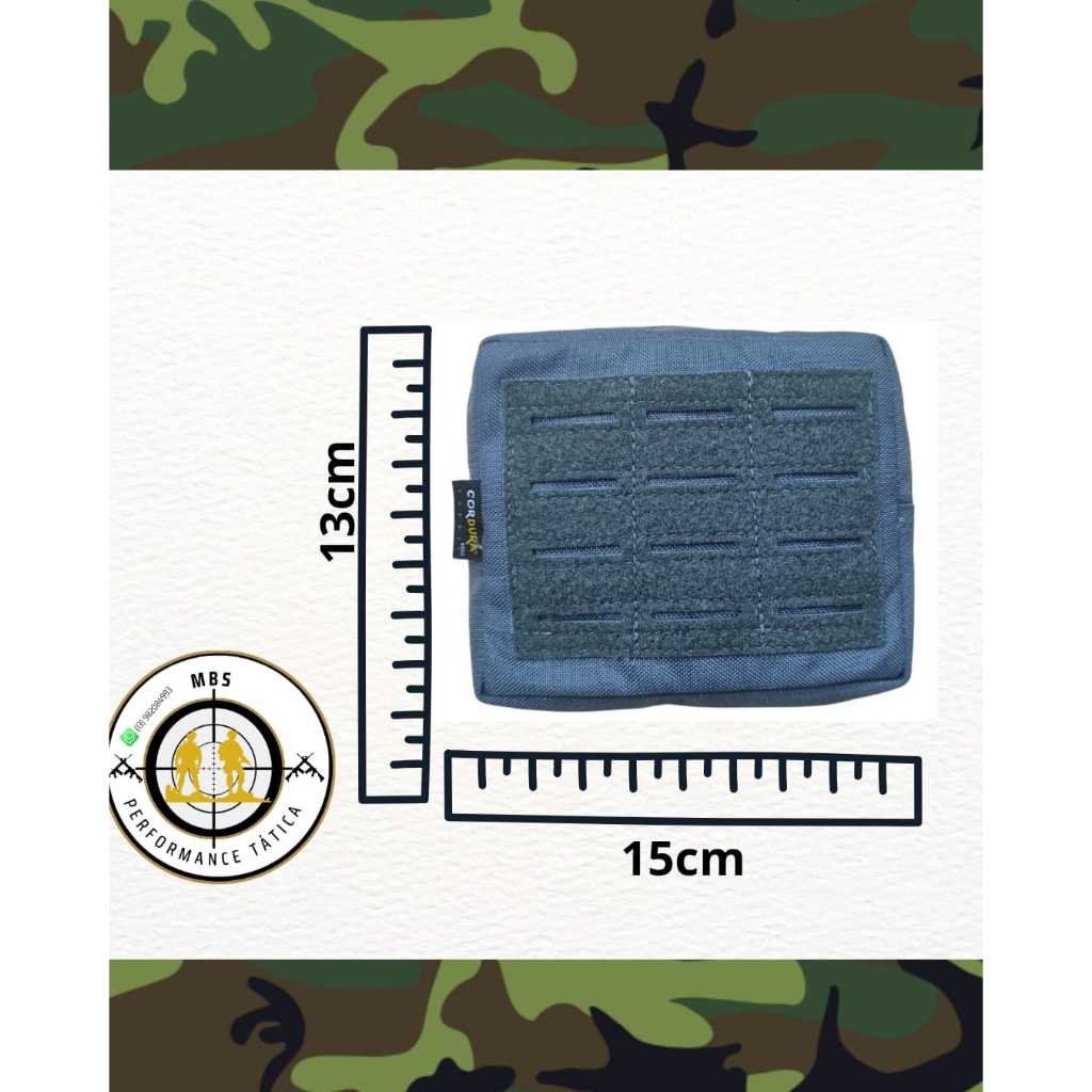 Bolsa Tática Cinza Para Colete Modular, Porta Treco