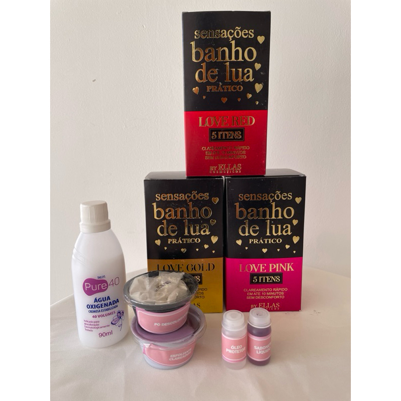 Kit Banho De Lua Clareador Com 5 Itens Pelos Loirinhos Em Até 10 Min em Oferta na Shopee
