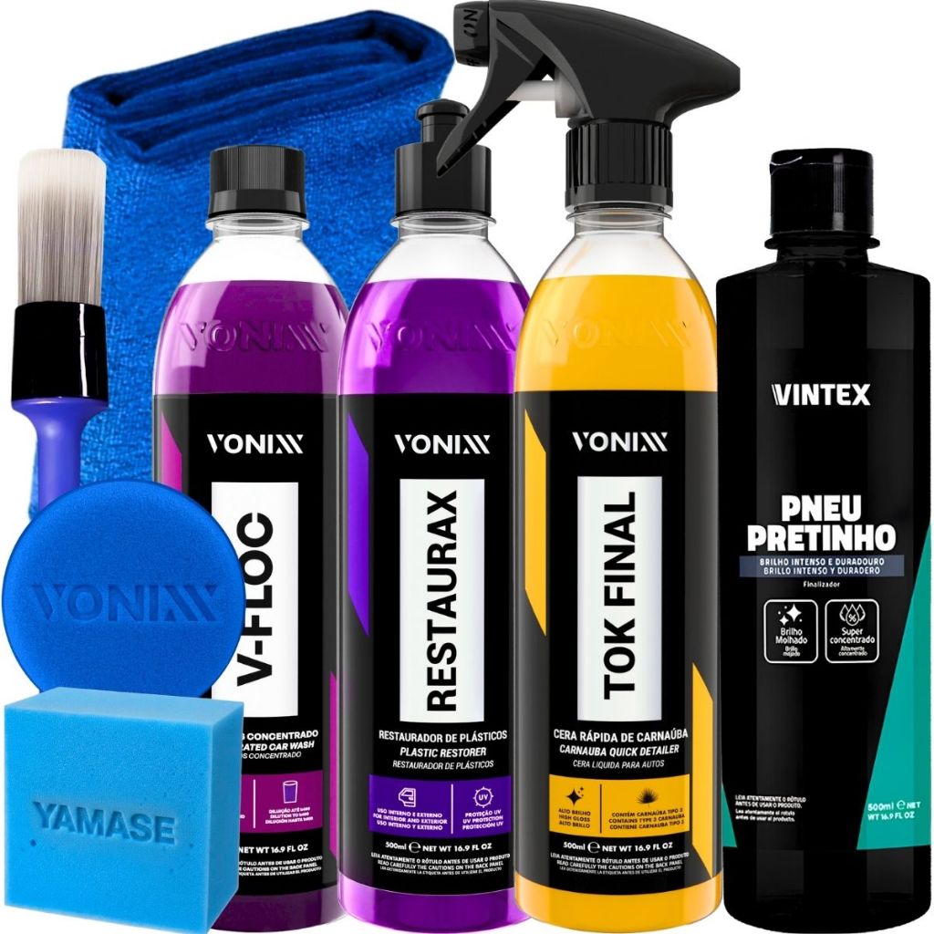 Kit Shampoo V-Floc Cera Tok Final Pneu Pretinho Restaurax Vonixx em Oferta na Shopee