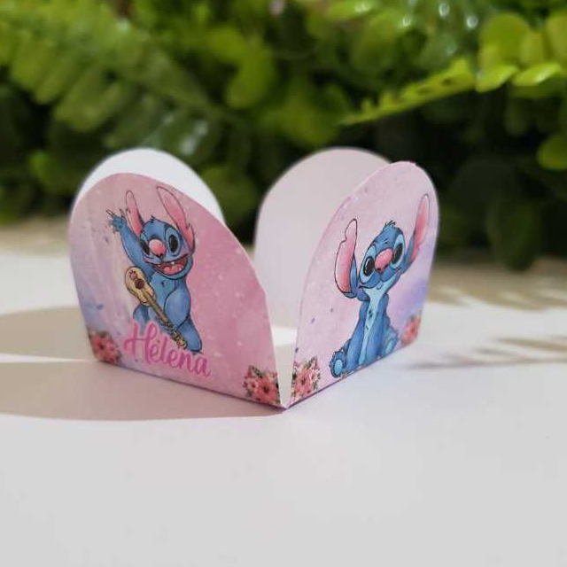 Forminha para Doce e Brigadeiro - Personalizada do Stitch e Angel - Forminha Para Festa de Aniversário
