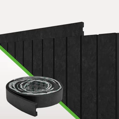 Perfil de Acabamento Painel Ripado Laminado de EVA | Cor Black | Linha Urban plus Passa Fio
