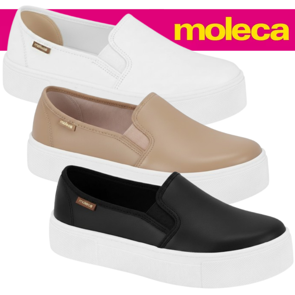 Tênis Iate Feminino Moleca Plataforma Slip On Básico Flatform ORIGINAL - 5658.530