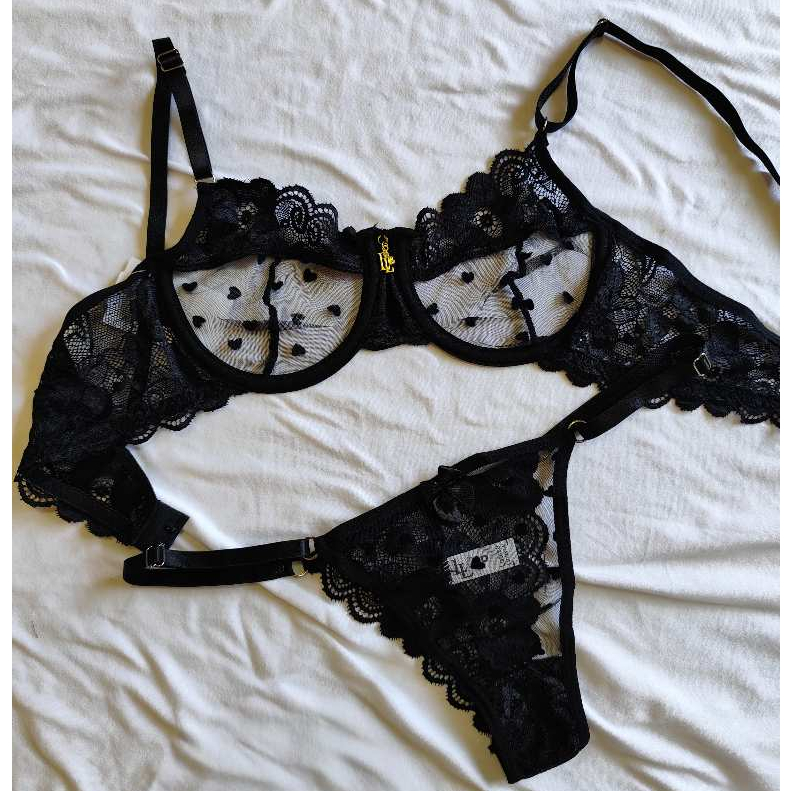 Conjunto Afrodite - Tule transparente com detalhes floral, Tule e Renda em Oferta na Shopee