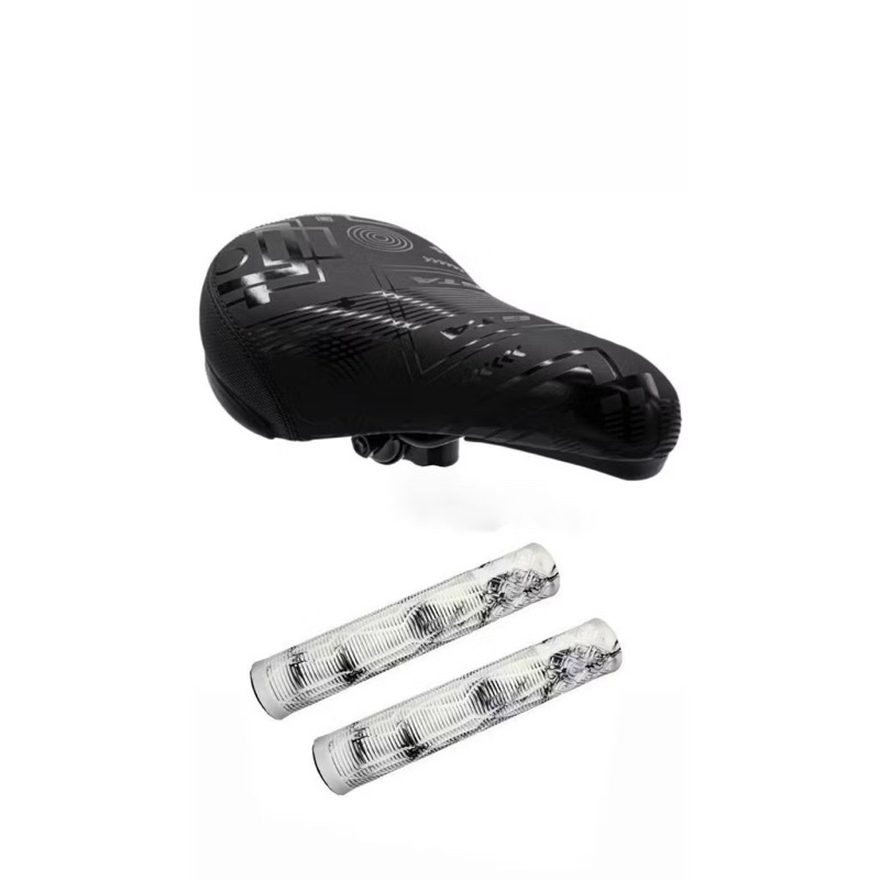 Banco Selim Gta Bmx Bicicleta Bike Macio Preto Confortável + Manopla sem flange 165cm gios Bmx Freeride DH Punho Gios