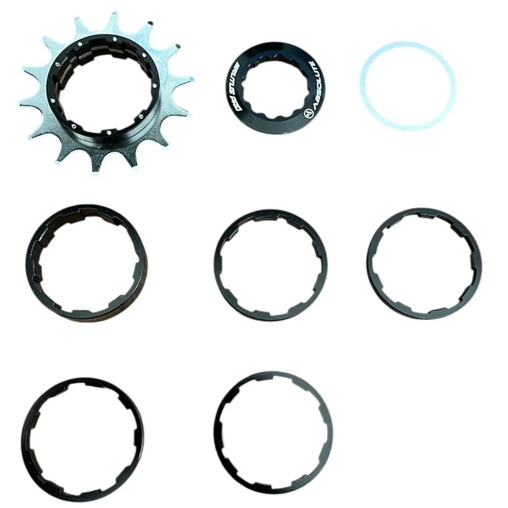 Kit Cog Conversão Single Speed Brutus Pro catraca  k7 14T 16T Alumínio Bmx - Preto