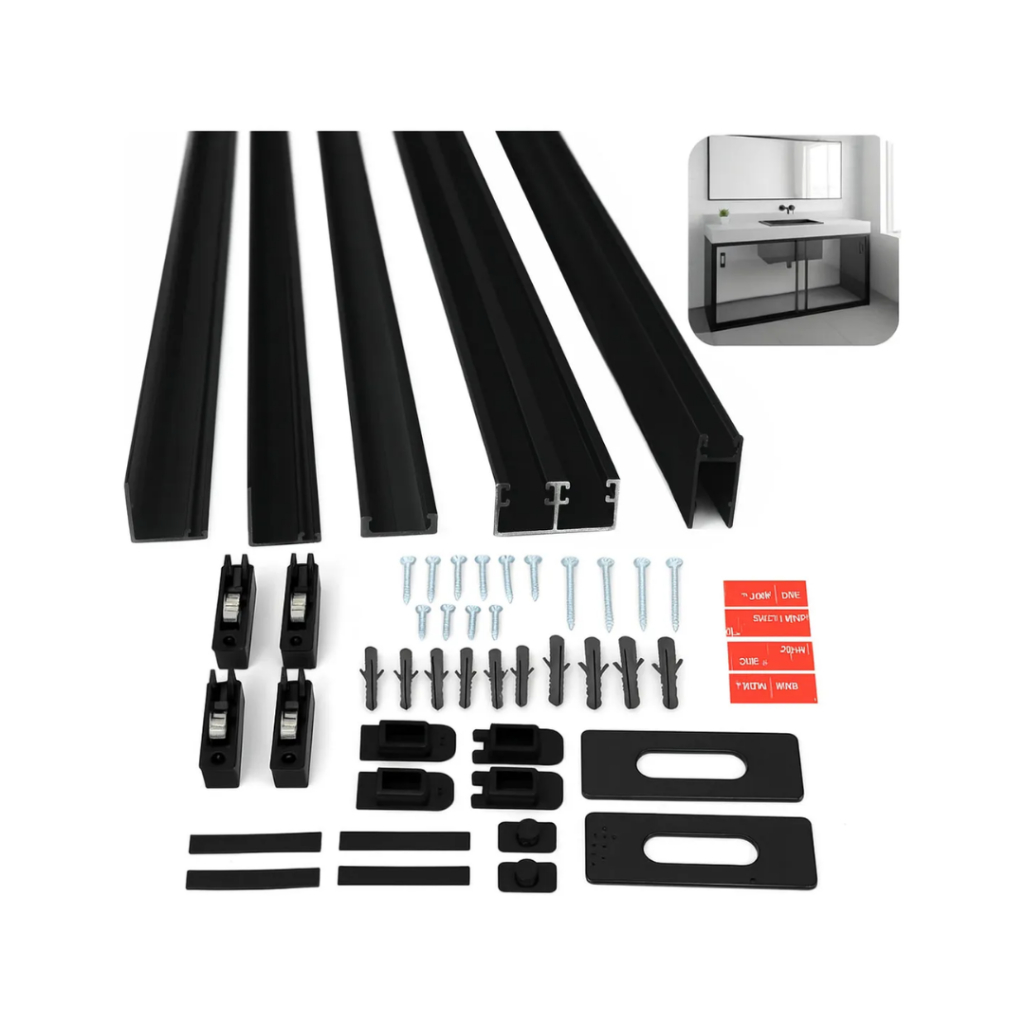 Kit Fechamento Pia com Porcelanato Vidro, Policarbonato, Gabinetes, Vitrines, Armários 120(L)x100(A)
