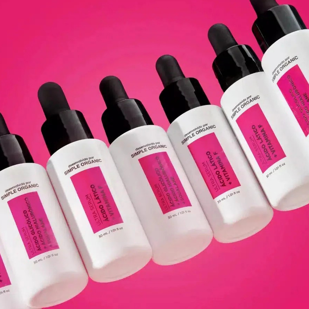 Ultra Sérum 10% Ácido Glicólico + Ácido Hialurônico + Squalane Simple Organic em Oferta na Shopee