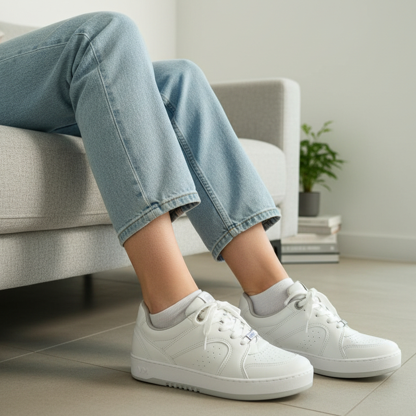 Tênis Feminino Casual Branco Básico Flatform Original Via Marte em Oferta na Shopee