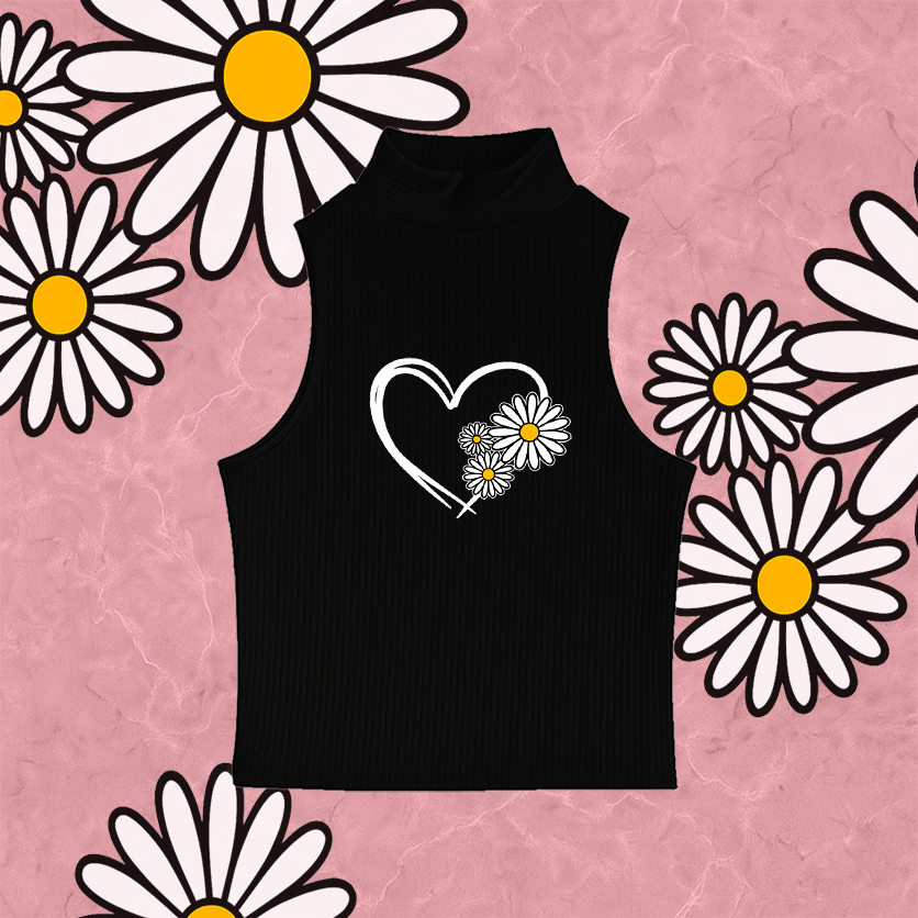 Cropped Canelada Gola Alta Regata Margarida Moda Feminina Básicos Elegantes Versáteis plus size P ao G1