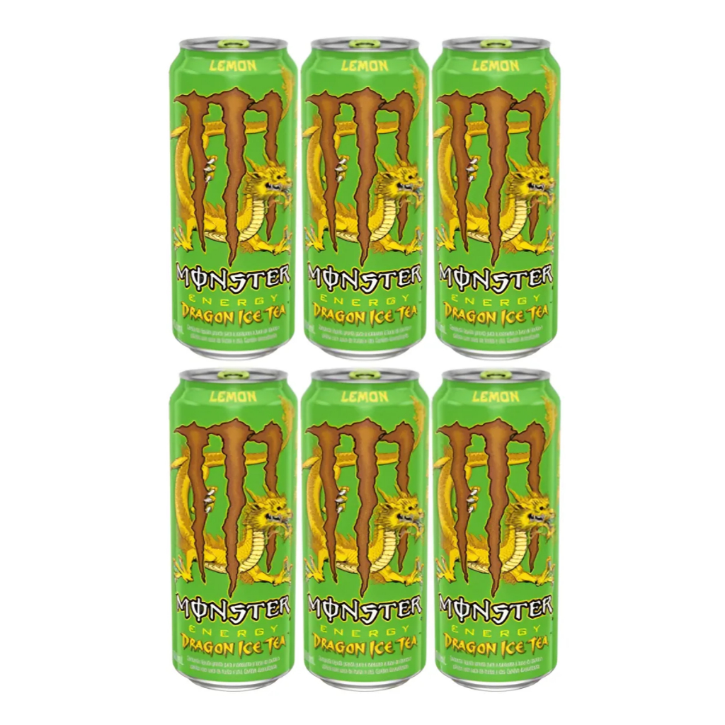 Monster Dragon Tea Limão 473Ml 6Un em Oferta na Shopee