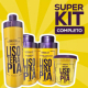 Kit Lisoterapia Progressiva Shampoo Condicionador Máscara Hidratação Reconstrução Super Tratamento