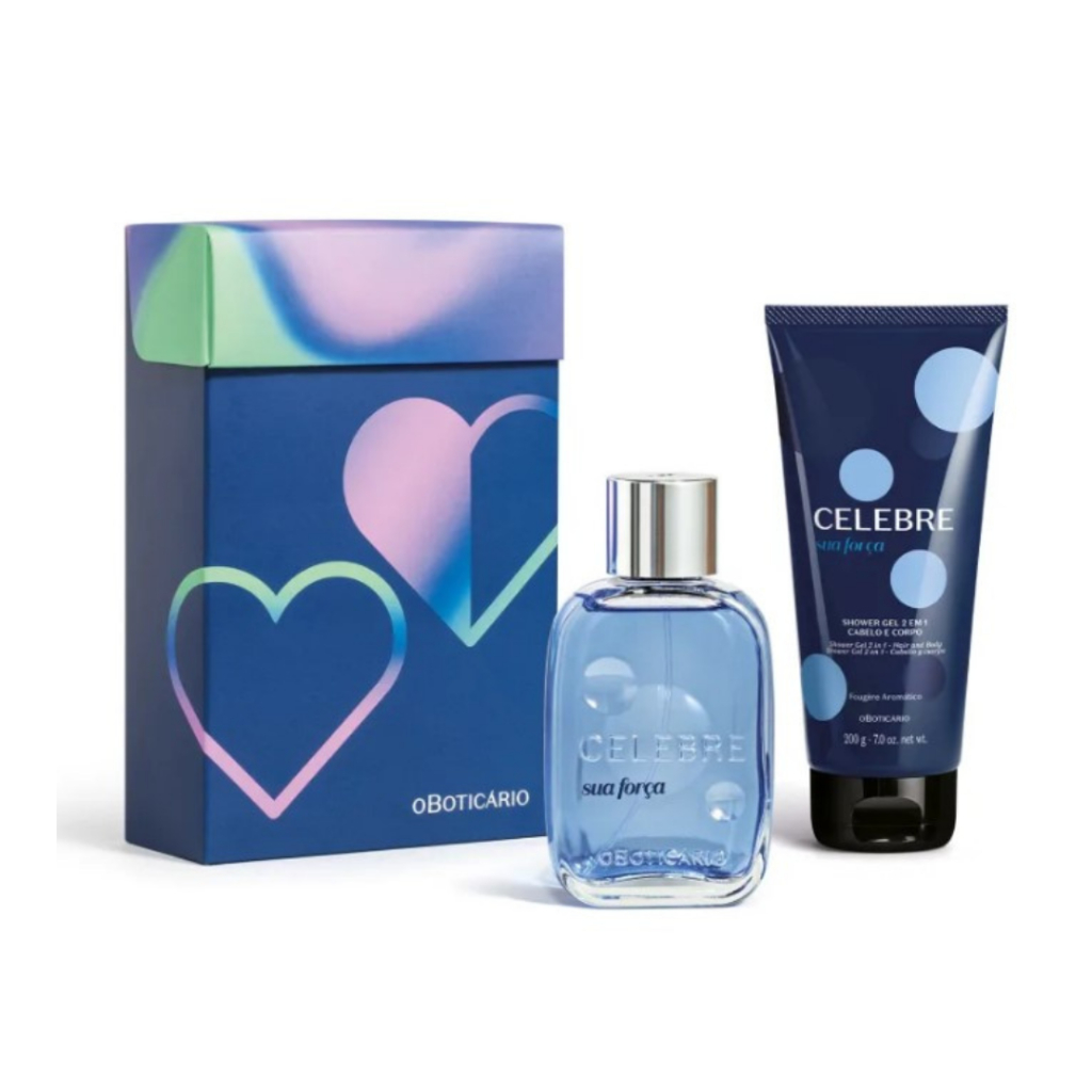 Kit Presente Masculino Celebre Sua Força O Boticário perfume+ Shower gel 2 em 1