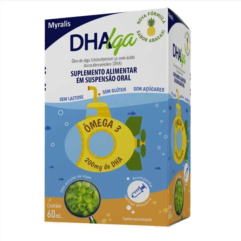 Dhalga ÔMEGA 3 Microalgas Sabor Abacaxi Alivia 60ml + 12ml Grátis em Oferta na Shopee