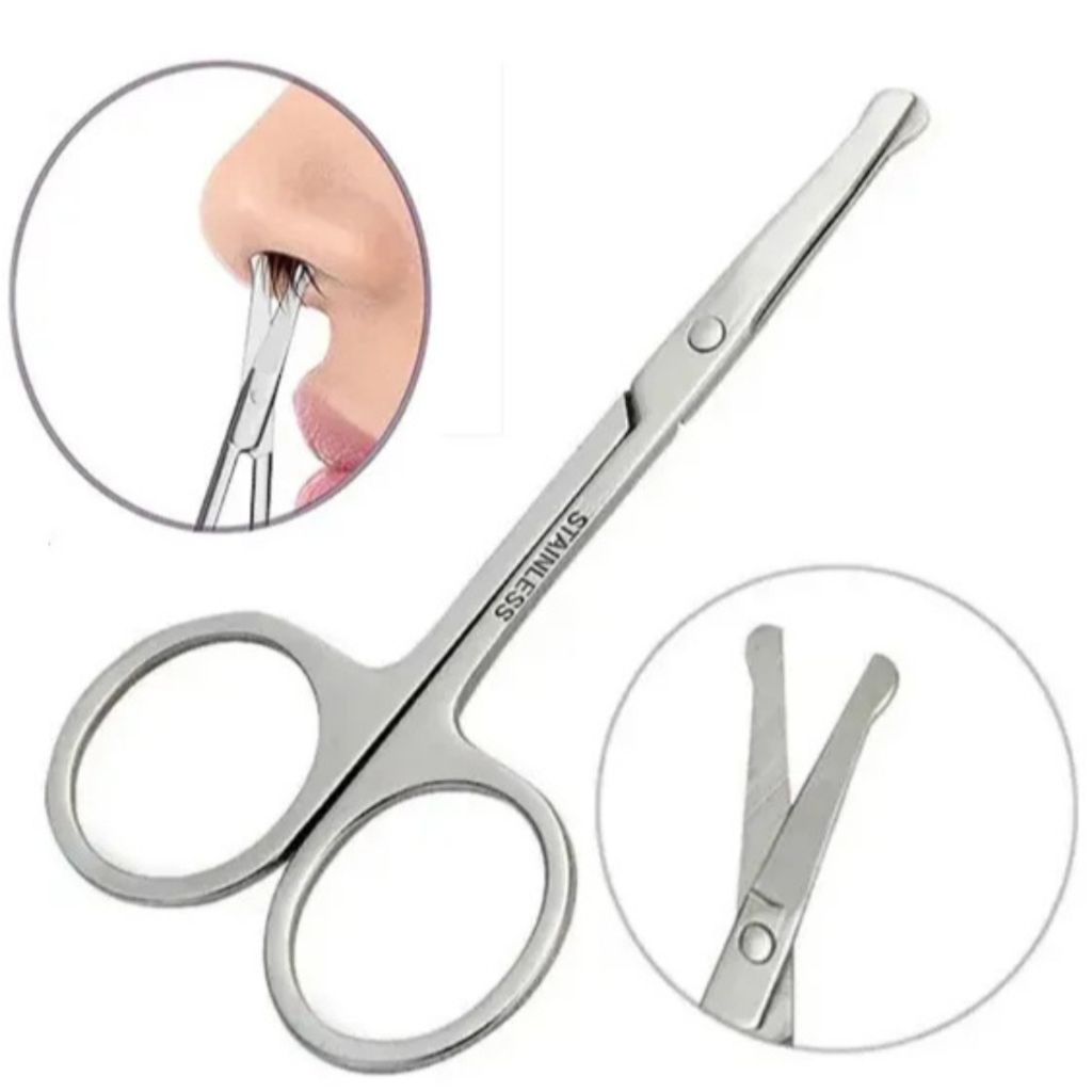 Tesoura de Sobrancelha Pêlos Ponta Redonda Pequena Nariz Bigode Bebê em Oferta na Shopee
